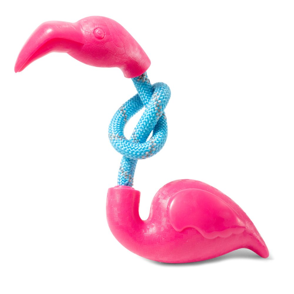 Игрушка &quot;Фламинго с веревкой&quot; 23,5/12,5 см (термопластичная резина/полиэстер) - для собак (Triol)