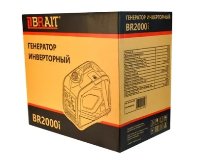 Генератор бензиновый инверторный Brait BR-2000i ( 2 кВт, бак 5.6 л, ручной запуск ) / бензогенератор / резервный источник питания
