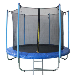 Батут с лестницей и внутренней сеткой 360 см синий