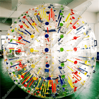 Светящийся зорб "Магический шар" ТПУ, усиленные сиденья, диаметр 2.8 м