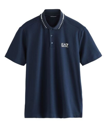 Мужское теннисное поло EA7 Man Serafino Tennis Club Shirt - Armani blue