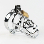 Серебристый мужской пояс верности «Клетка целомудрия № 2» (Цвет: серебристый)