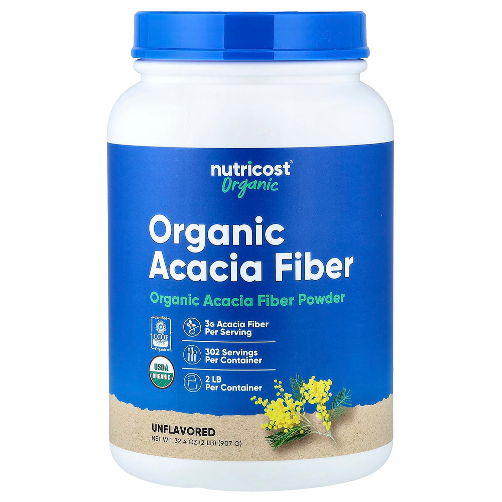 Nutricost, порошок из органической клетчатки акации, без добавок, 907 г (32,4 унции)