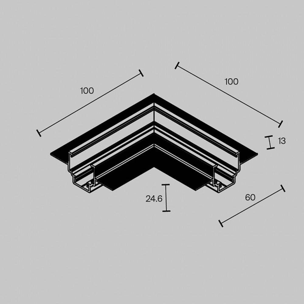 Соединитель угловой L-образный для треков встраиваемых Maytoni Accessories for tracks Exility TRAM034CL-42B