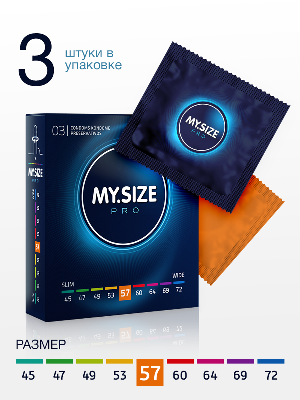 Презервативы MY.SIZE PRO размер 57 - 3шт