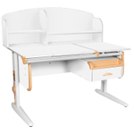 Растущая парта Дэми СУТ 25 с задней полкой СУТ.34.390 и навесной тумбой (1200×880 мм)