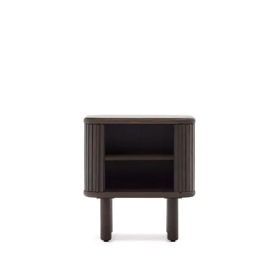 Mailen Прикроватная тумбочка из ясеневого шпона с темной отделкой 50 x 55 см