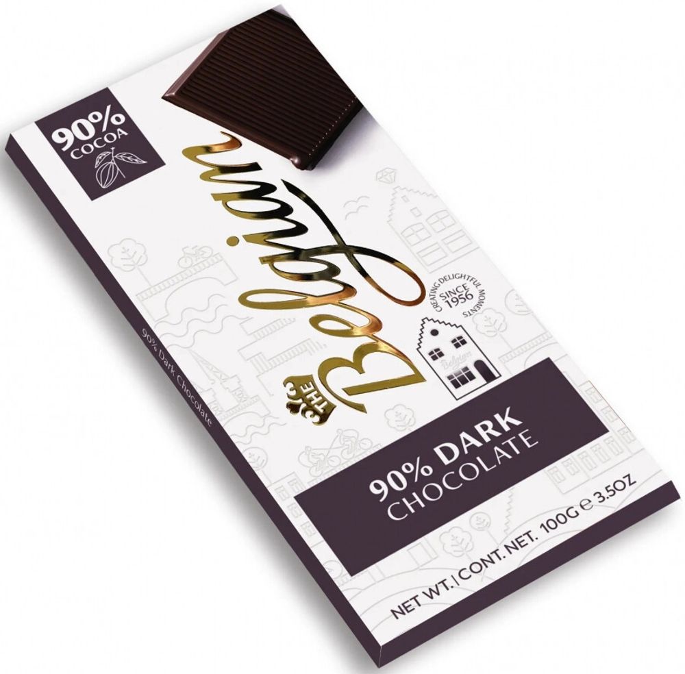 Шоколад Бельгиан Горький Шоколад 90% Какао / The Belgian Extra Dark Chocolate 90% Cocoa 100г