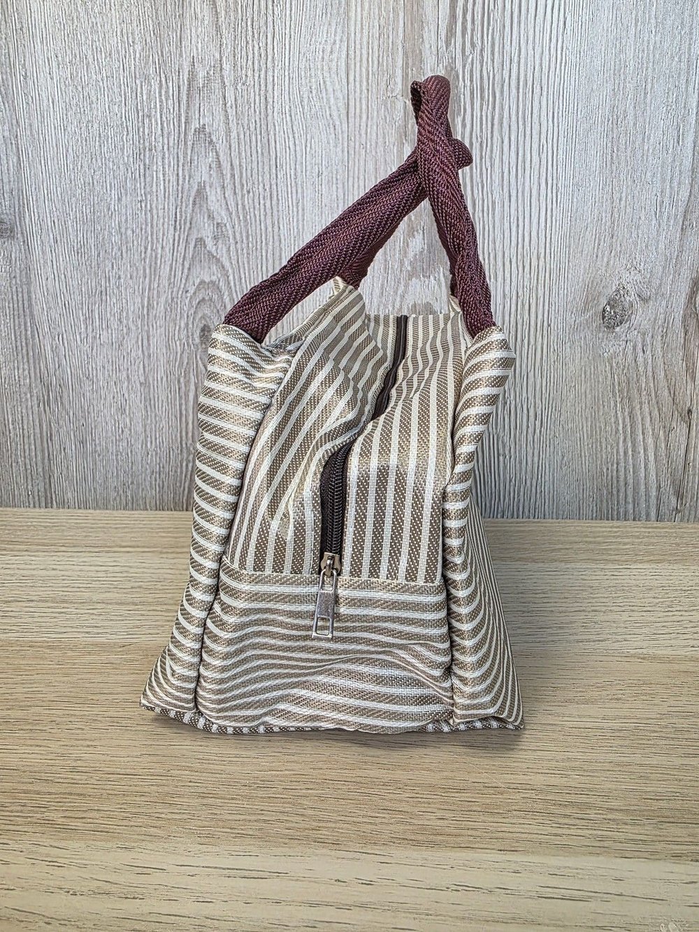 Термосумка для обеда, в бежевую полоску 0331-7