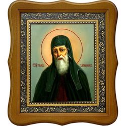 Памва Печерский, затворник, преподобный иеромонах. Икона на холсте.