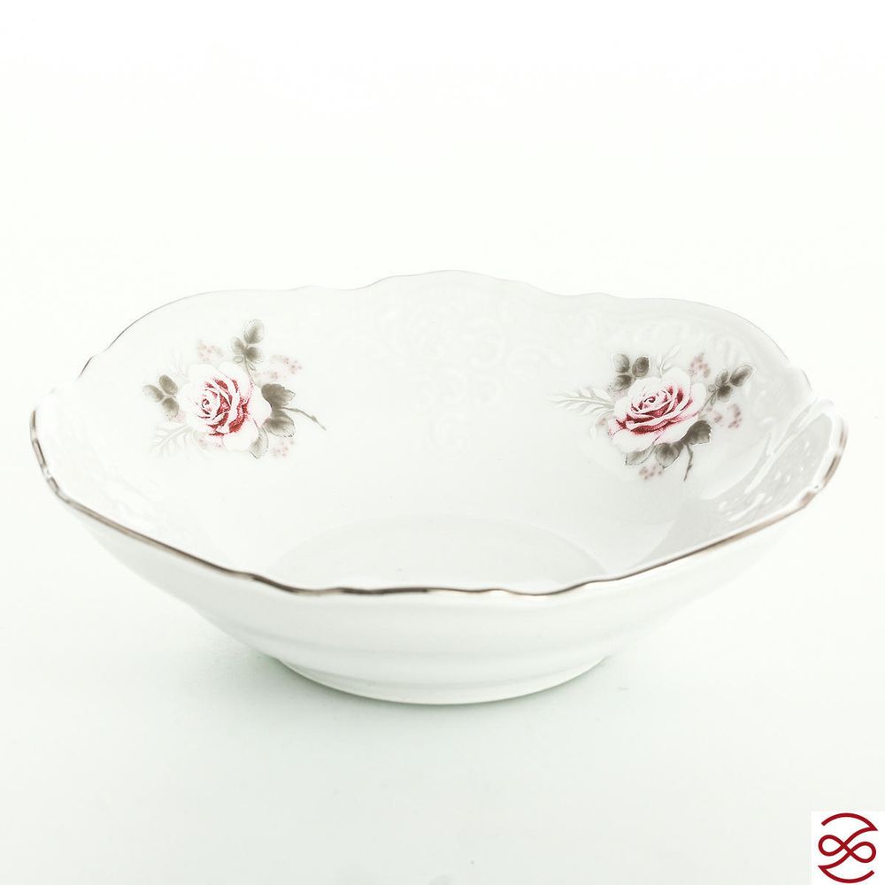 Набор салатников Bernadotte Серая роза платина 13 см(6 шт)