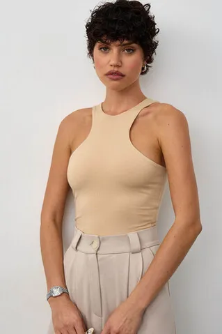 Майка из хлопка цвета беж