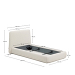 Кровать Martina со съемным чехлом из шенилла цвета экрю 90 x 200