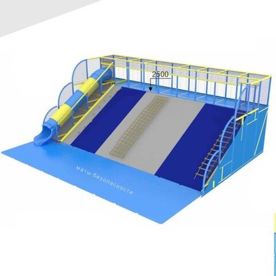 Большой Скалодром-вулкан с двумя горками (10,9*8,55*4,1 м.)