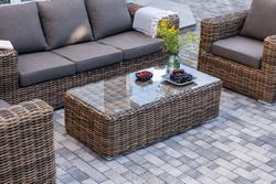 "Палермо" лаунж-зона из искусственного ротанга, цвет соломенный