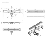 Душевой лоток AM.PM MasterFlow 60 W01SC-P11-060-01SB с решеткой Хром матовый Cut Gradient