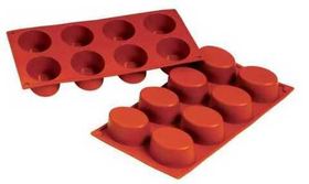 Форма силиконовая P.L. Proff Cuisine "Овал" 8 ячеек 75*55 мм, h 35 мм (30*17,5 см)
