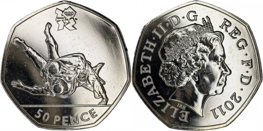 Великобритания 50 пенсов, 2011 Дзюдо XF