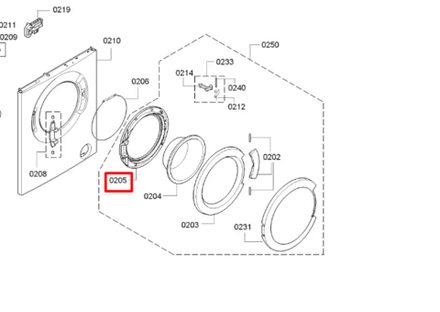 Обрамление люка для стиральной машины Bosch (Бош) внутреннее - 741985