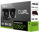 Видеокарта ASUS GeForce RTX 5060 TI DUAL OC (DUAL-RTX5060TI-O8G)