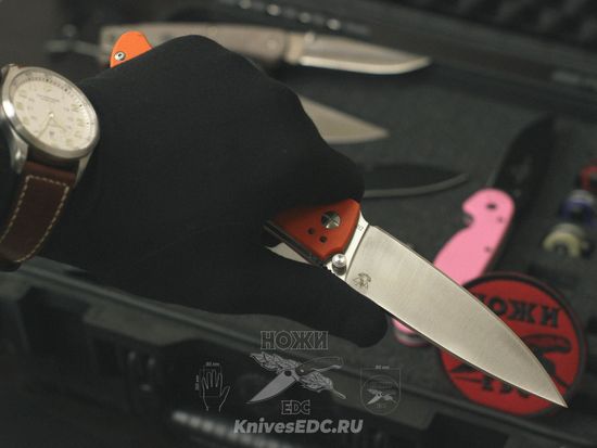 Складной нож Steelclaw Кедр-3 оранжевый c клинком из стали D2, рукоять G10