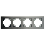 Рамка 4-местная, металл, STEKKER MFR00-7004-05, серия Катрин, черный 50024