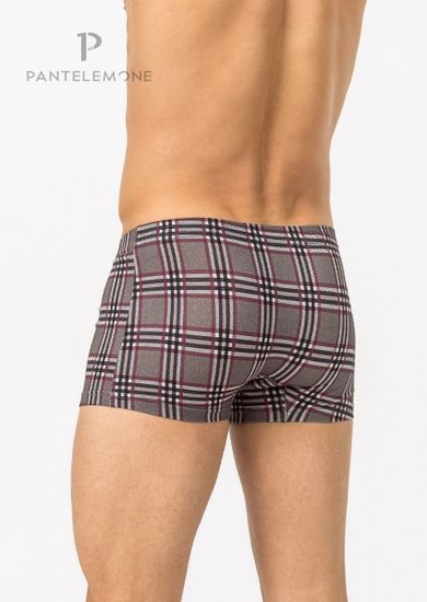 Трусы мужские боксеры Pantelemone PMH-1272, клетка серая бордовая