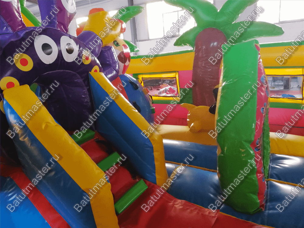 Коммерческий батут "В гостях у дельфинов", 10*5*5 м, с окнами