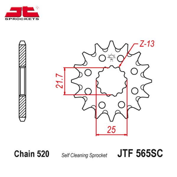 JT JTF565.13SC звезда передняя (ведущая), 13 зубьев