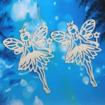 Подвески в блестках «Снежная фея» 14 см (набор 2шт), белый