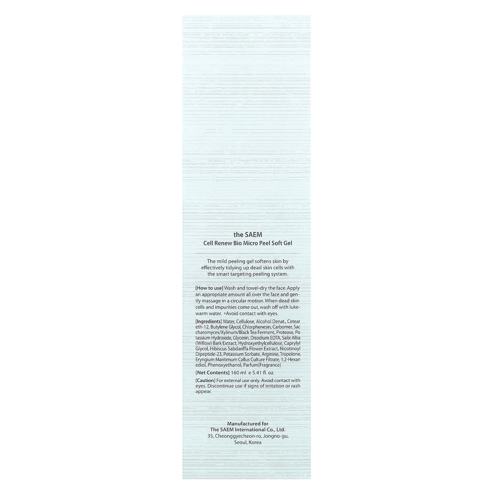 The Saem, Cell Renew, мягкий гель от Bio Micro Peel, 160 мл (5,41 жидк. унц.)