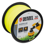 Леска для триммера витой квадрат, 3,0мм х 163м, на DIN катушке FLEX CORD Denzel