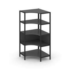 Shelf System Односекционный угловой стеллаж четырехярусный SN.STMU-411 Антрацит/Металл Черный 810*81