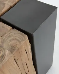 Журнальный столик Kwango 42х29 см, массив тика, металл