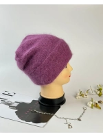 шапка зимняя вязаная ангора с пайетками