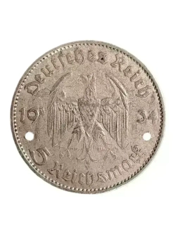 Монета 5 рейхсмарок Германия 1934 год (Кирха не подписная)