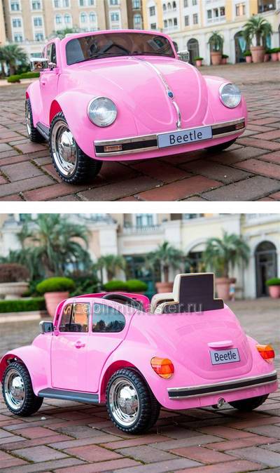 Детский электромобиль "Volkswagen Beetle" JE1818 6V, розовый