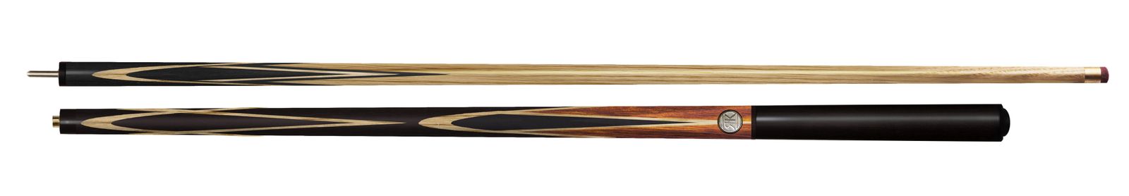 Кий Снукер Ричард 4-х сторонний запил,16 запилов; 2-РС с удлинителем; ясень/черный граб/ятоба(ЯК) фото №1