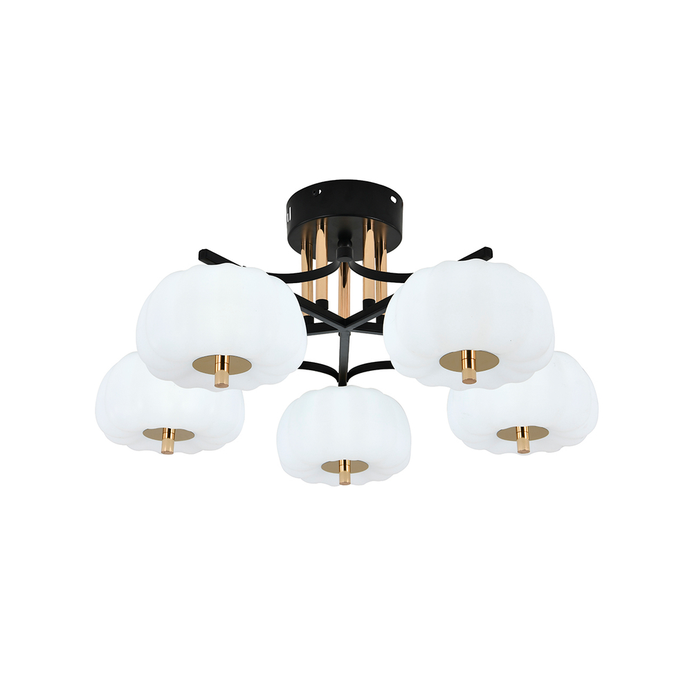 Потолочный светодиодный светильник 50Вт, 3720лм, 3000-6000K, Ra>80, изменение цветовой температуры с помощью выключателя, металл/пластик, черный/белый/золото