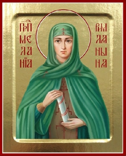 Икона Мелании Римляныни, преподобной на дереве: 125 х 160 (Синопсисъ)