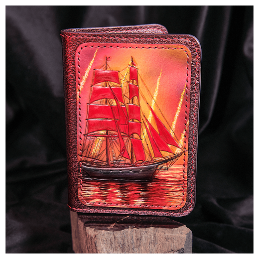 Чехол на паспорт «Городские мотивы» красный