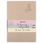 Тетрадь 48 л. в клетку обложка кожзам под рогожку, сшивка, A5 (147х210мм), БЕЖЕВЫЙ, BRAUBERG HARMONY, 403835