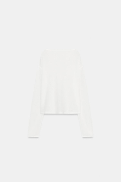 ZARA АЖУРНЫЙ СВИТЕР, БЕЛЫЙ