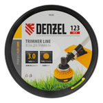 Леска для триммера круглая, 3,0мм х 123м, на DIN катушке FLEX CORD,  Denzel