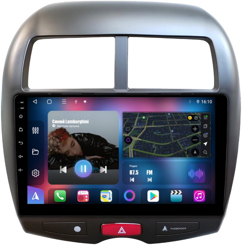 Магнитола для Mitsubishi ASX, Peugeot 4008, Citroen C4 Aircross 2010-2016 - FarCar 026M монитор 10" QLED на Android 13, 8 ядер (TS18), CarPlay, 4G SIM-слот