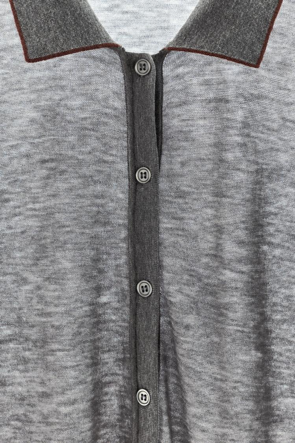 ZARА КАРДИГАН-ПОЛО ИЗ 100% ШЕРСТИ, СЕРЫЙ