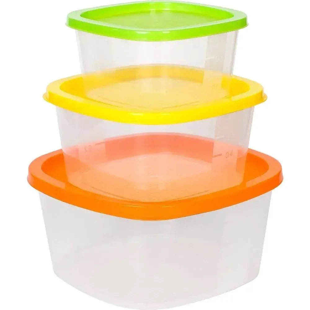 Набор квадратных контейнеров 4 шт. 0,5;0,9;1,55;2,65 л. BioFresh микс