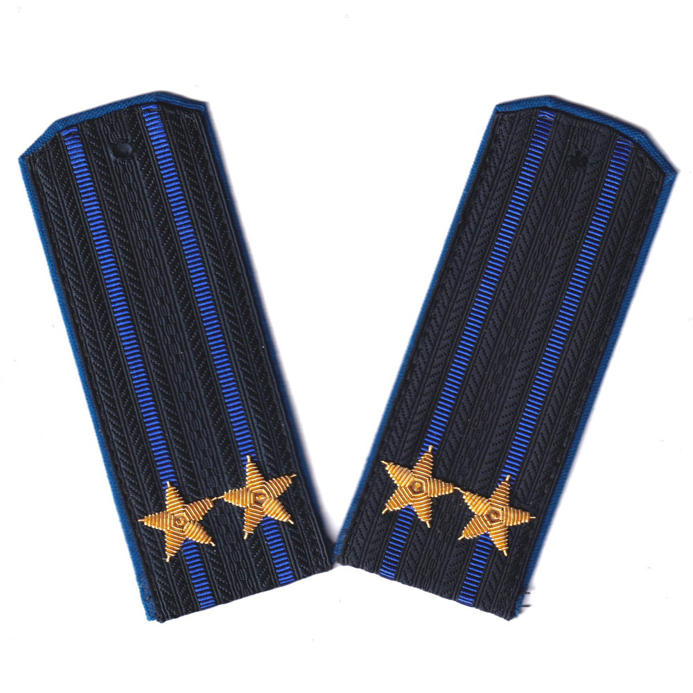 Погоны ФСБ Иссиня-Черные Подполковник (Ручная Вышивка Канитель) | ATRIBUTICASTORE.RU