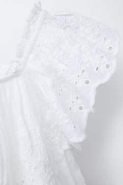 ZARA ПЛАТЬЕ С ВЫШИВКОЙ, БЕЛЫЙ