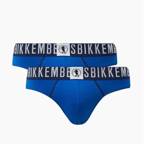 Мужские трусы брифы синие набор 2 в 1 Bikkembergs FASHION PUPINO BKK1USP06BI